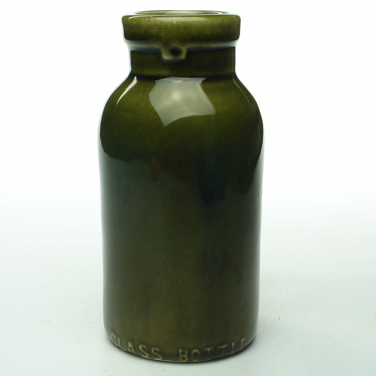 Trophy. Pottery copy of Colonial Sugar Refining Jar, Yarraville. Green